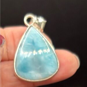 A Sterling Silver Larimar Pendant